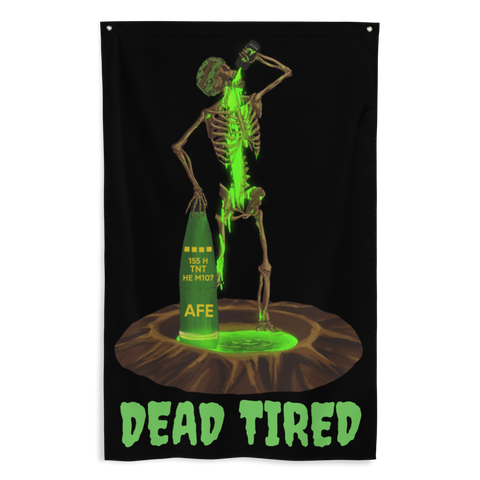 Dying is Tiring - Skeleton Energy Drink Flag