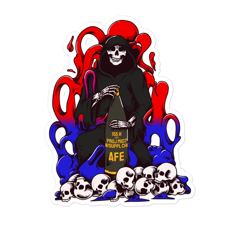 Red Over Blue Artillery Reaper Sticker